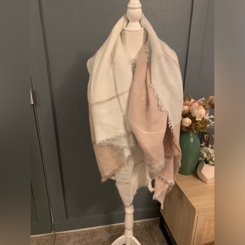 Pink Plaid Shawl